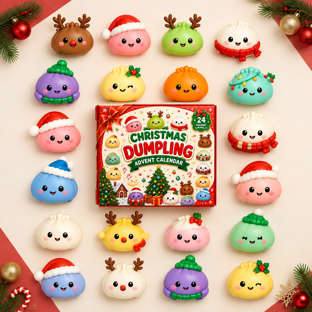 2026 Christmas Dumpling Squishy Advent Calendar – 24 Days of Surprise